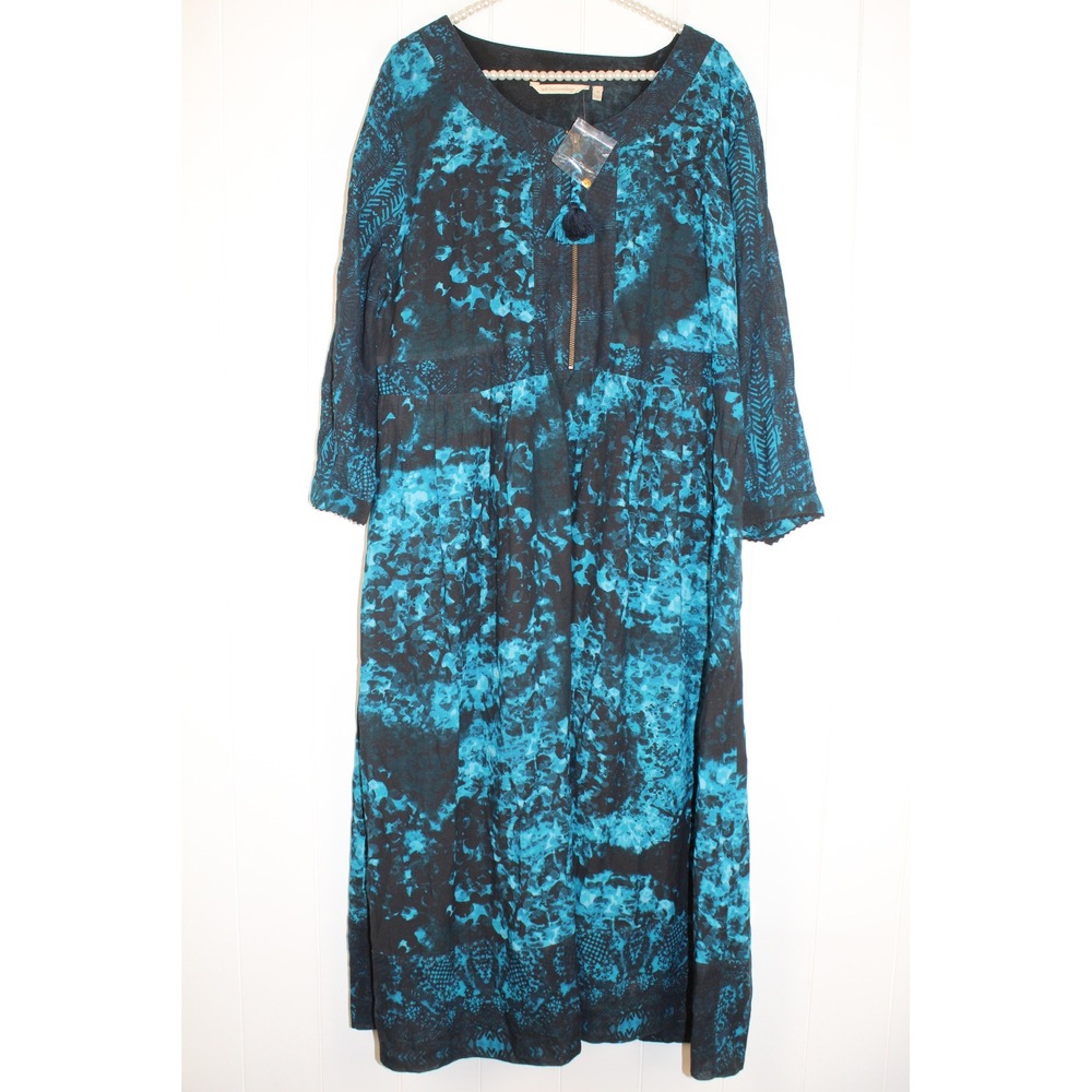 Soft Surroundings NWOT Spectral 3/4 Sleeve Crepe Midi Dress SZ XL - Picture 3 of 9